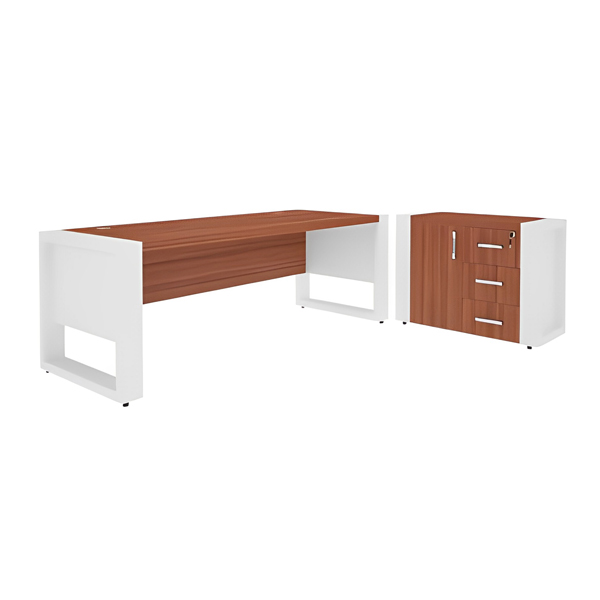 میز مدیریت میکرون مدل M-11 گردویی و سفید