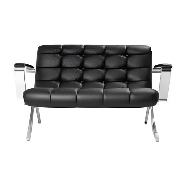 مبل اداری راحتیران مدل بارسلونا M 162 با رنگ مشکی و پایه های کروم