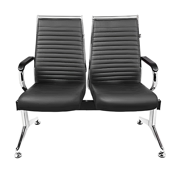 صندلی انتظار دو نفره راحتیران مدل W 7290 با پایه های کروم