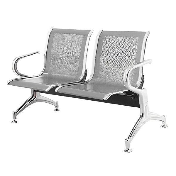 صندلی انتظار دو نفره راحتیران مدل W 202 با رنگ نقره ای