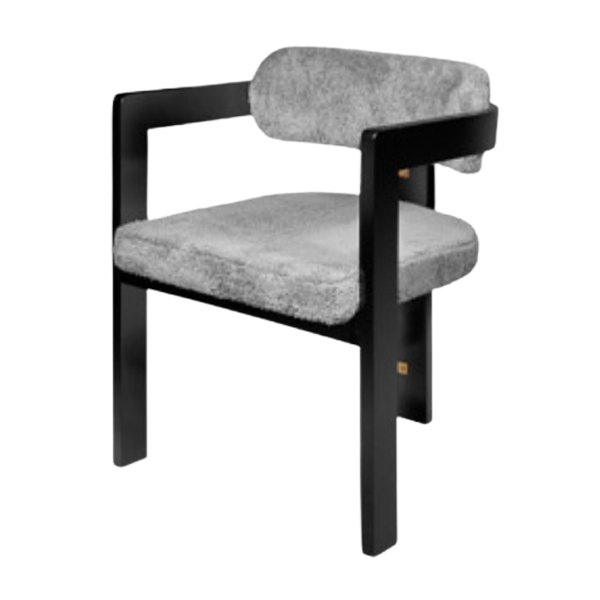 صندلی ناهارخوری جهانتاب مدل لیام با روکش طوسی