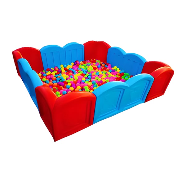 استخر توپ پلی اتیلنی ساحل با دیواره های آبی و قرمز