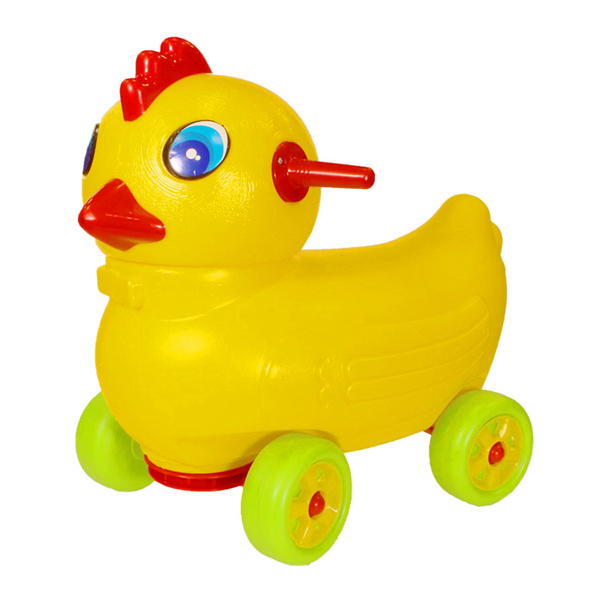 چهارچرخ کودک ساحل مدل جوجه با رنگ های زرد، سبز، قرمز