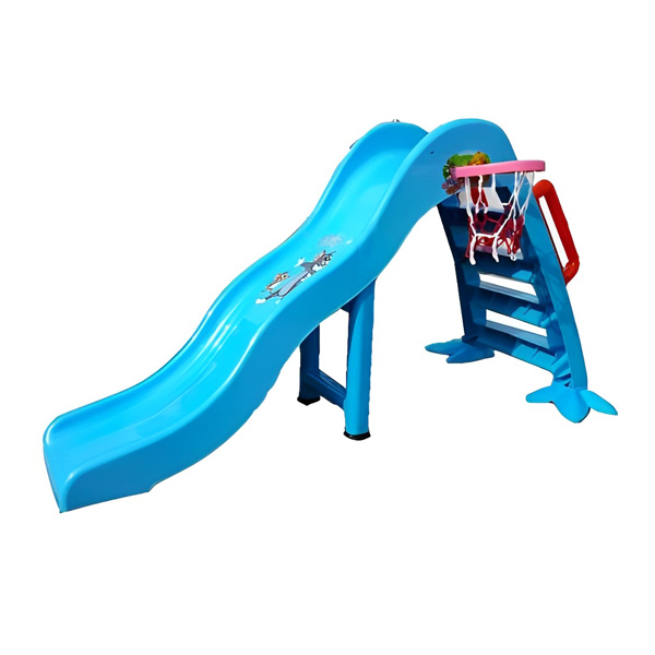 سرسره پلاستیکی کودک ساحل مدل کارینا آبی به همراه تور بسکتبال