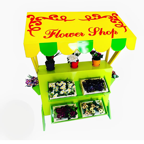 دکه گلفروشی ساحل با رنگ سبز و زرد