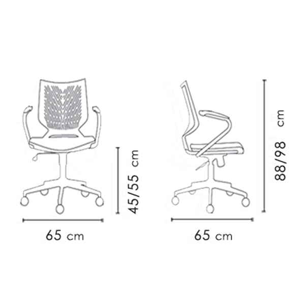 ابعاد صندلی اپراتوری وینر II نظری مدل P230G