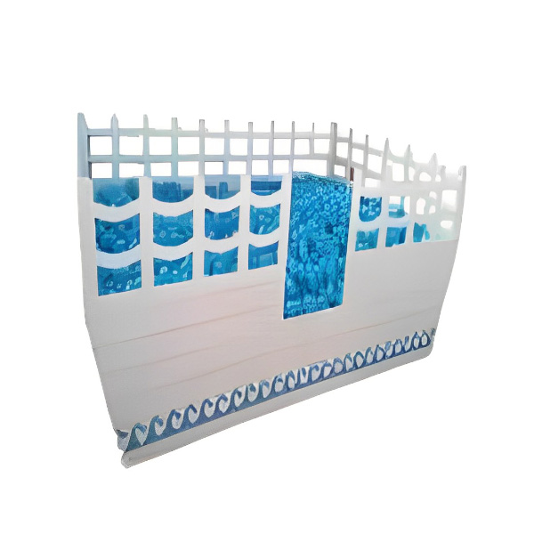 استخرتوپ ساحل مدل چوبی با رنگ سفید