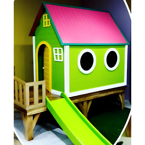 کلبه پرتابل ساحل مدل سرسره دار رنگ سبز در دکوراسیون