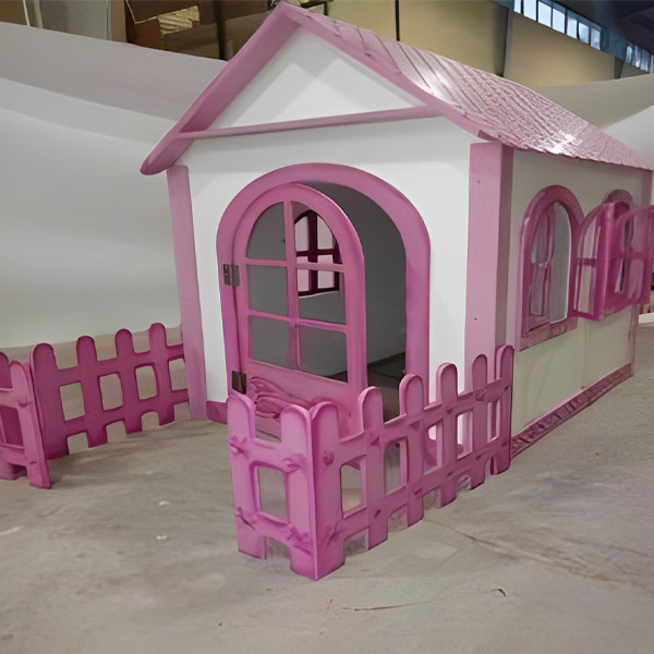 اسباب بازی کلبه نرده دار ساحل صورتی