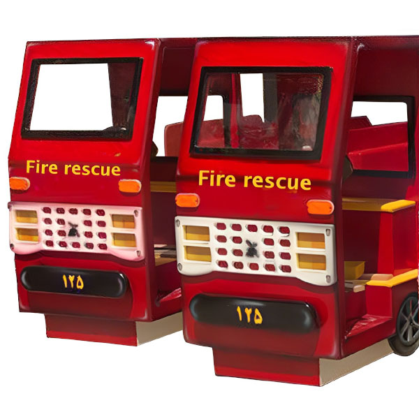 ماشین آتش نشانی ساحل با رنگ قرمز و دو عدد