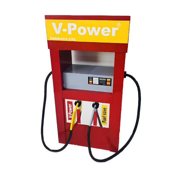 پمپ بنزین ساحل با رنگ بندی قرمز و زرد