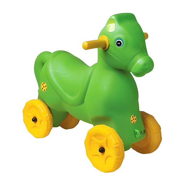 روروئک کودک ساحل مدل اسب سبز و زرد