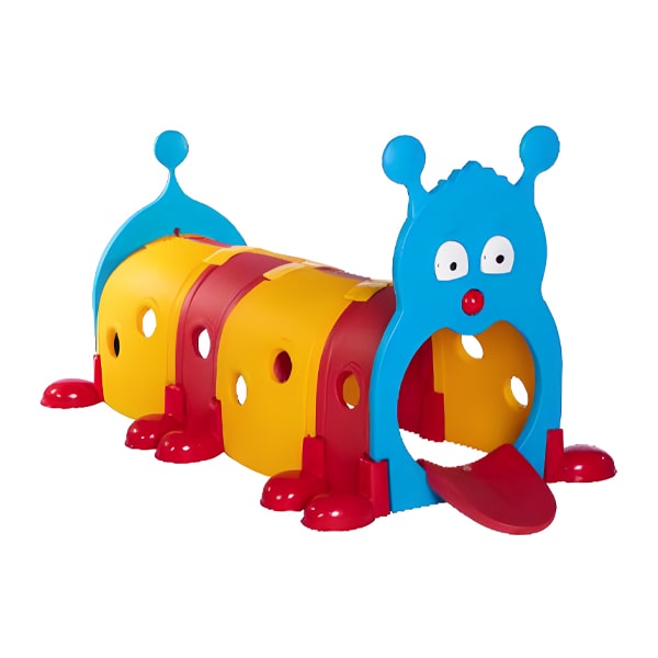 تونل کودک ساحل مدل هزارپا زبون دراز با رنگ های آبی-قرمز-زرد