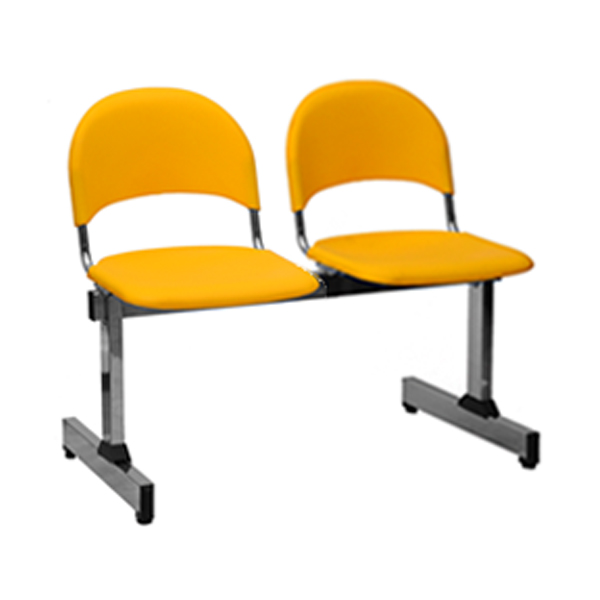 نیمکت انتظار Metal Plast نظری مدل 522 با نشیمن و پشتی نارنجی