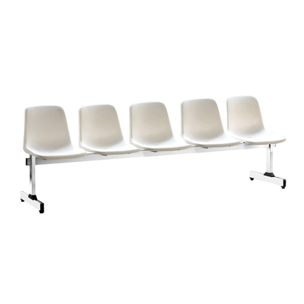 نیمکت انتظار Fiber Plast نظری مدل 555 سفید با پایه های کروم