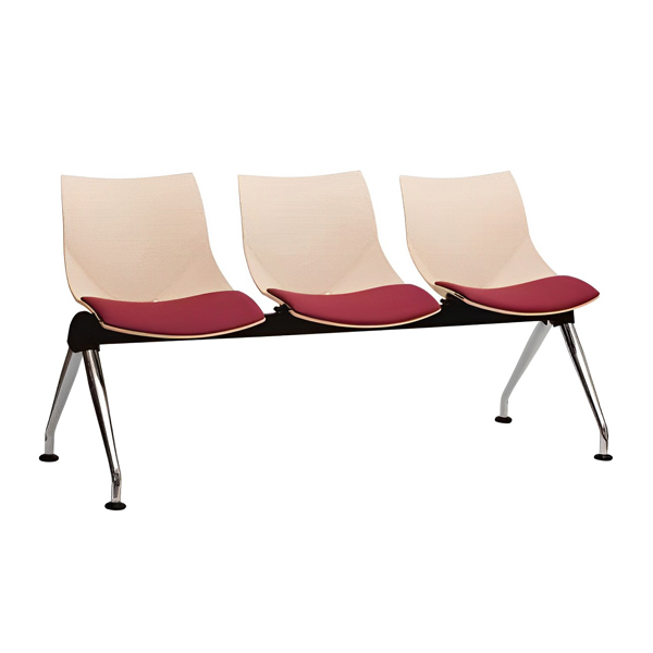 نیمکت انتظار Shell نظری مدل P833 با تشک نشیمن قرمز