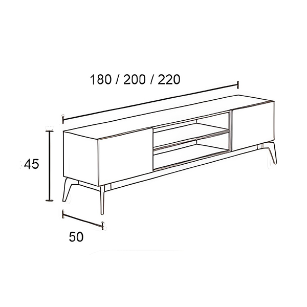 ابعاد میز تلویزیون نظری مدل Tv m2