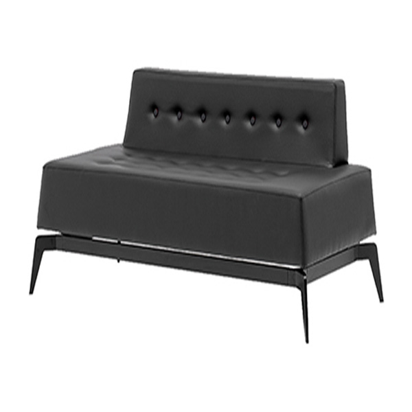 مبل دو نفره نظری مدل بدون دسته Keops با رنگ مشکی و لمسه دوزی شده