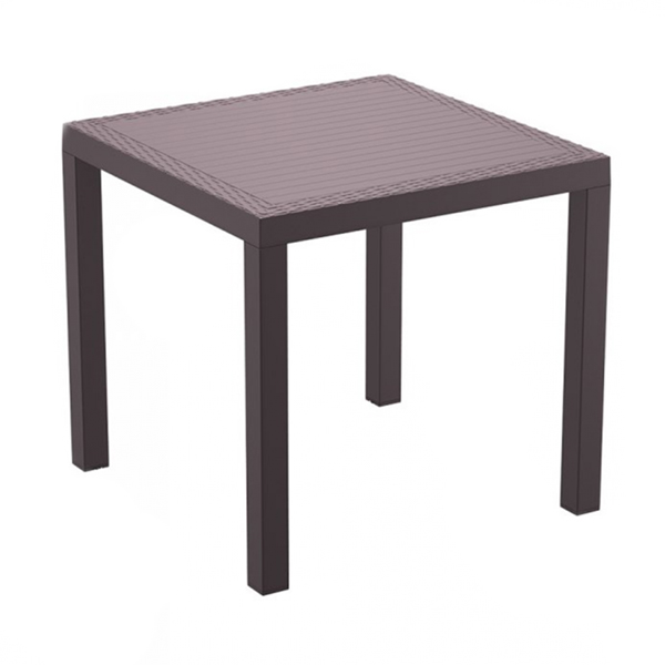 میز باغی نظری مدل بوستون 90 حصیری قهوه ای