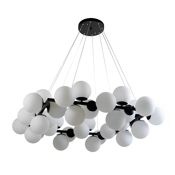 لوستر 36 شعله چشمه نور مدل A1239/36-BK.WT مشکی