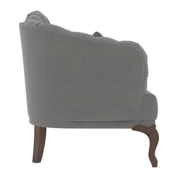 مبل راحتی نیلپر مدل دایان یک نفره با رنگ طوسی از زاویه بغل