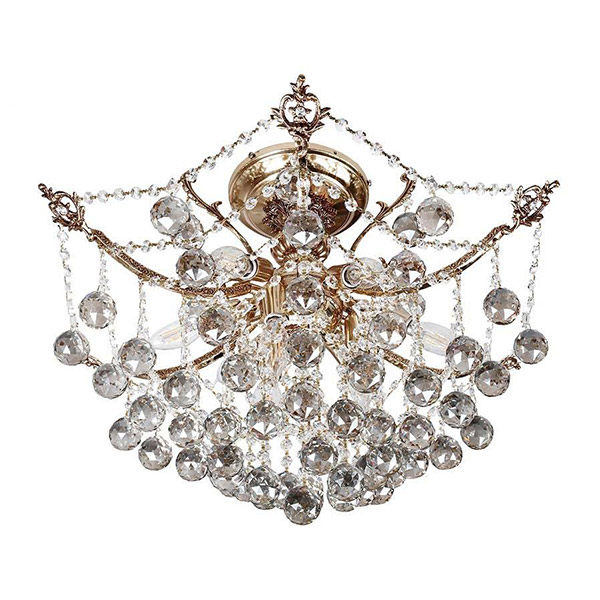 لوستر سقفی کریستالی چشمه نور ۹ شعله مدل H2646/6B