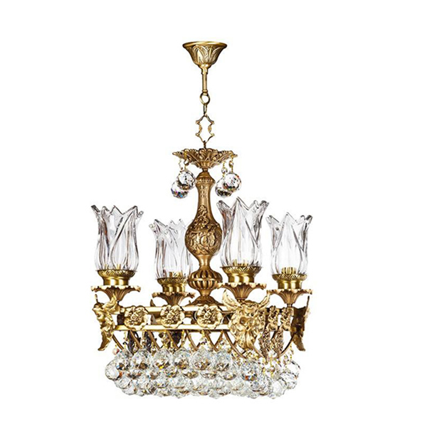 لوستر برنزی چشمه نور ۸ شعله مدل C2636/40A آنتیک