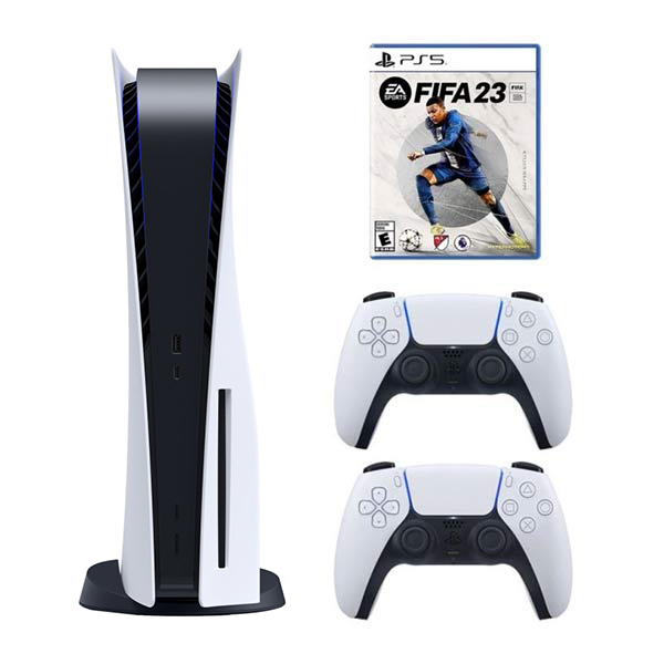 باندل پلی استیشن 5 استاندارد دیسک خور با دو دسته و بازی فیفا 23