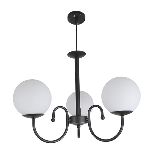 لوستر 3 شعله چشمه نور مدل A1219/3 مشکی