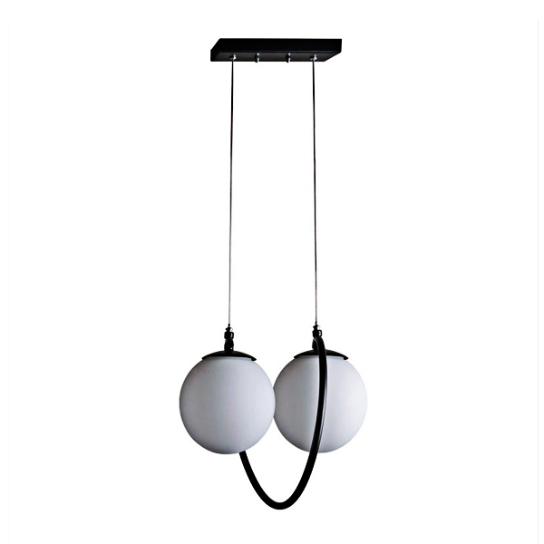 لوستر دو شعله چشمه نور مدل A1261/2 مشکی