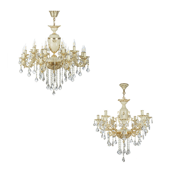 لوستر شانزده شعله چشمه نور مدل S3704/8-GWT