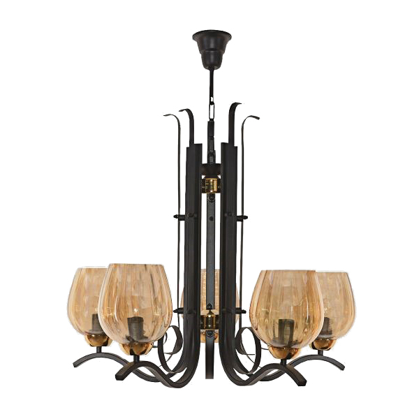 لوستر چشمه نور 5 شعله مدل 2608/5GBK مشکی