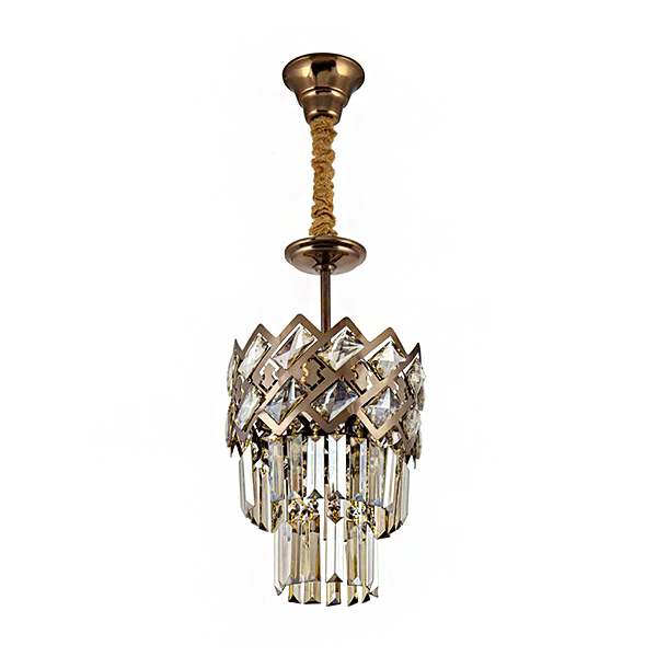 لوستر آویز 3 شعله چشمه نور مدل N2660-25 رنگ آنتیک سایز 25