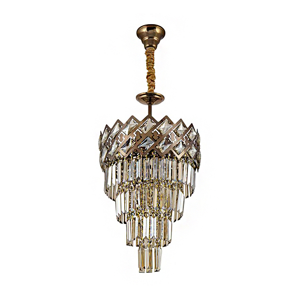 لوستر آویز 6 شعله چشمه نور مدل N2660-35 رنگ آنتیک سایز 35