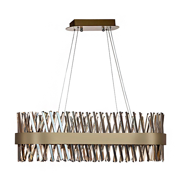 لوستر فلزی کریستالی چشمه نور مدل 2665 رنگ آنتیک