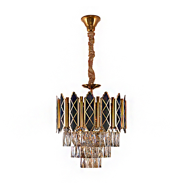 لوستر 8 شعله چشمه نور مدل N2679/40 رنگ طلامشکی سایز 40