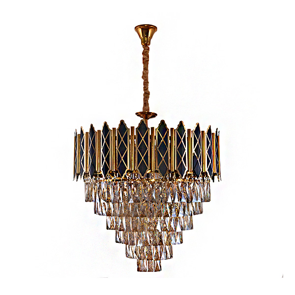 لوستر 15 شعله چشمه نور مدل N2679/70 طلامشکی سایز 70