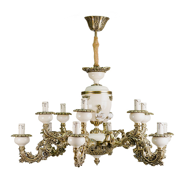 لوستر ۱۲ شعله چشمه نور مدل S3706/6-CA کرم