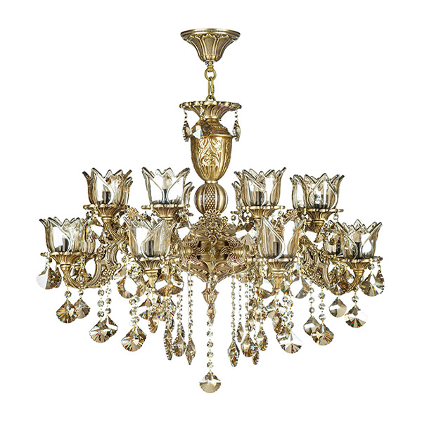 لوستر 16 شعله چشمه نور مدل S3515/8+8 رنگ آنتیک