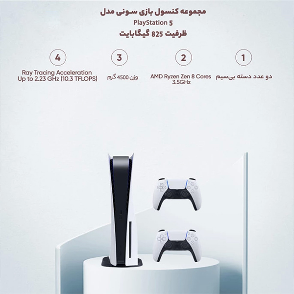 اطلاعات پلی استیشن 5 استاندارد دیسک خور با دو دسته