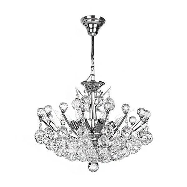 لوستر 7 شعله چشمه نور مدل H6635/40 در رنگ کروم و سایز 40