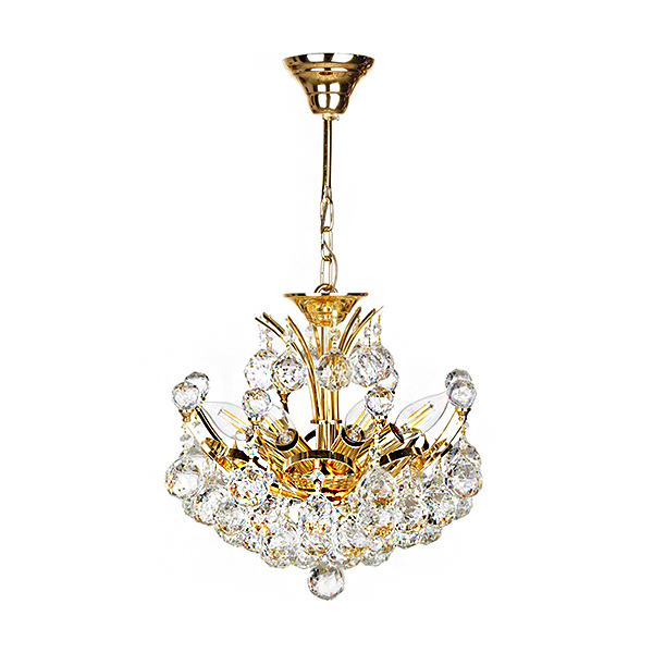 لوستر چشمه نور 7 شعله کد H6670/30 رنگ طلایی و سایز 30