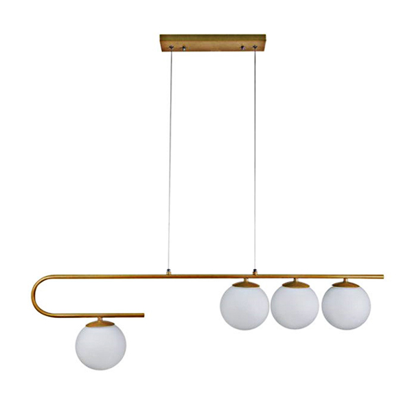 لوستر چهار شعله چشمه نور مدل A1222/4 طلایی