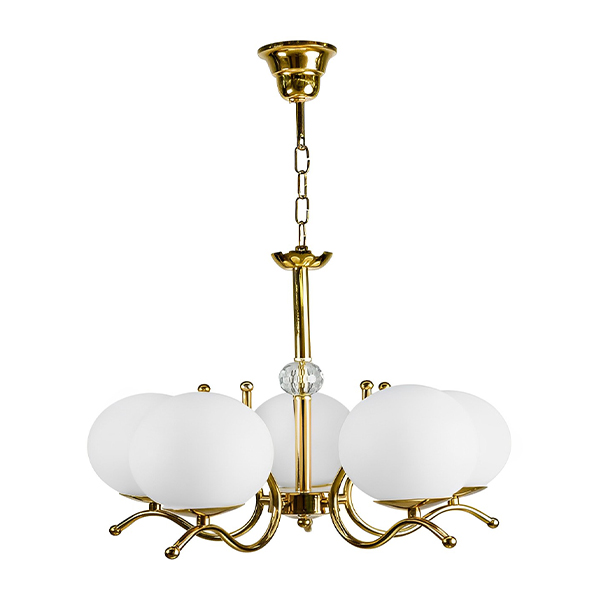 لوستر 5 شعله چشمه نور مدل A1242/5 رنگ طلایی