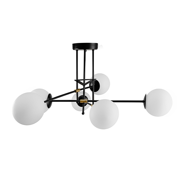 لوستر 6 شعله چشمه نور مدل A1245/6 رنگ مشکی