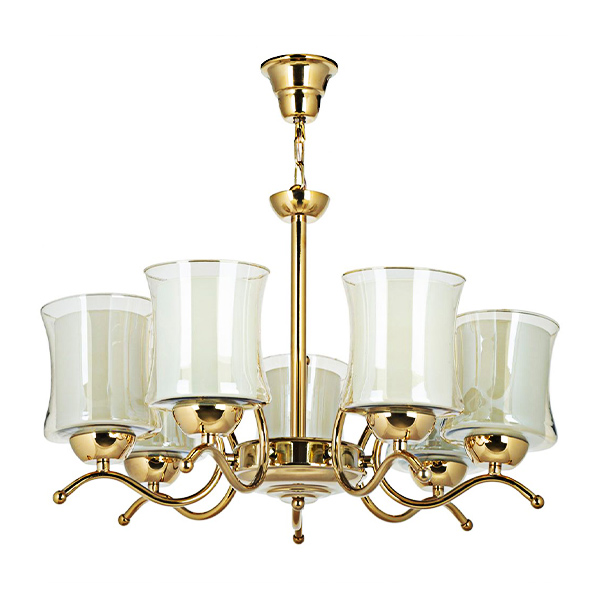 لوستر 7 شعله چشمه نور مدل A823/7 رنگ طلایی