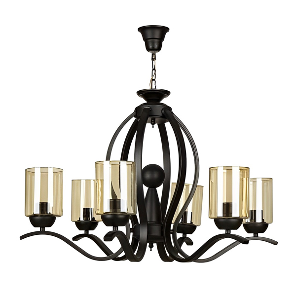 لوستر مدرن هفت شعله چشمه نور مدل H2610/7BK