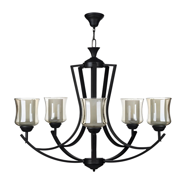 لوستر چشمه نور مدل H2618/5 مشکی