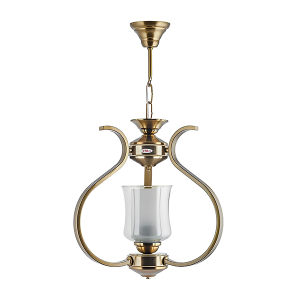 لوستر 1 شعله چشمه نور مدل H2619/1H رنگ آنتیک