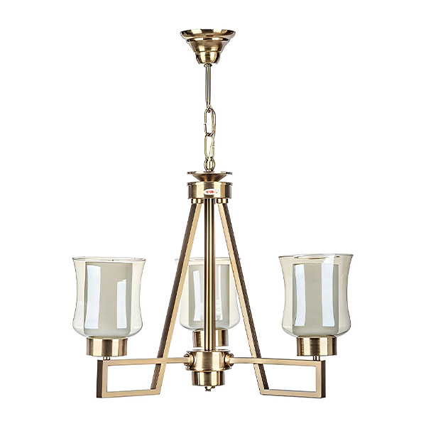 لوستر 3 شعله چشمه نور مدل H2623/3 رنگ آنتیک